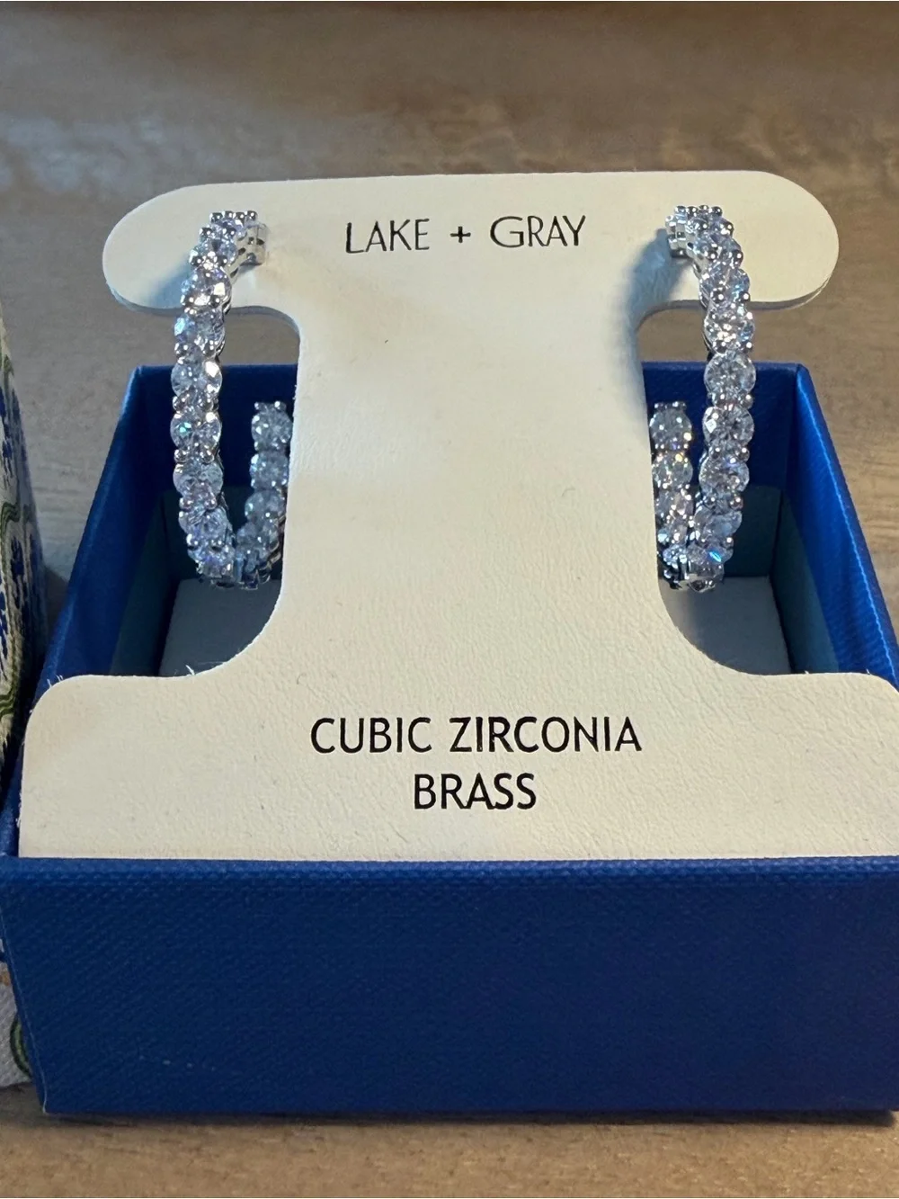 Silver Cubic Zirconia Hoop Earrings - Clear Sparkle